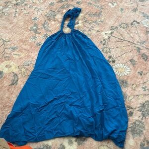 Elegant Blue Halter Dress